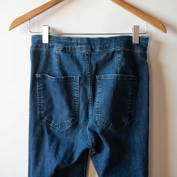 Free People Lace Up Tie Front High Waist Skinny Jeans Dark Wash - Picture 8 of 12